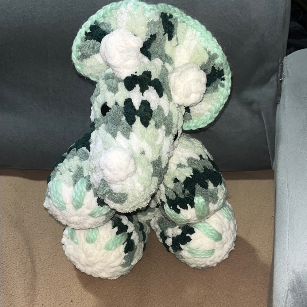 Plush CROCHETED/Knitted Triceratops Dinosaur Toy HANDMADE
